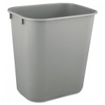 RCP 2955 GRA Deskside Plastic Wastebasket, Rectangular, 3 1/2 gal, Gray RCP2955GRA