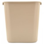 Rubbermaid Commercial FG295600BEIG Deskside Plastic Wastebasket, Rectangular, 7 gal, Beige RCP295600BG