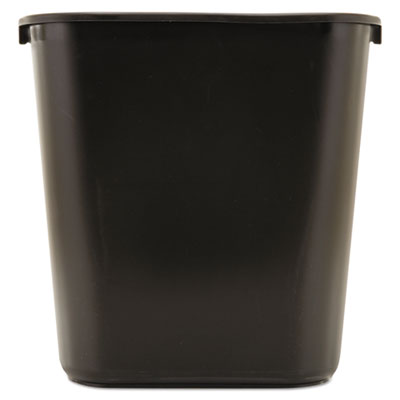 Rubbermaid Commercial FG295600BLA Deskside Plastic Wastebasket, Rectangular, 7 gal, Black RCP295600BK
