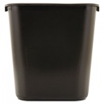 Rubbermaid Commercial FG295600BLA Deskside Plastic Wastebasket, Rectangular, 7 gal, Black RCP295600BK