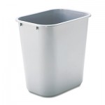 Rubbermaid Commercial FG295600GRAY Deskside Plastic Wastebasket, Rectangular, 7 gal, Gray RCP295600GY