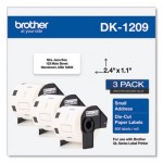 Brother Die-Cut Address Labels, 1.1 x 2.4, White, 800/Roll, 3 Rolls/Pack BRTDK12093PK