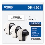 Brother Die-Cut Address Labels, 1.1 x 3.5, White, 400/Roll, 3 Rolls/Pack BRTDK12013PK