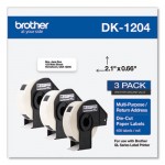 Brother Die-Cut Multipurpose Labels, 0.66 x 3.4, White, 400/Roll, 3 Rolls/Pack BRTDK12043PK