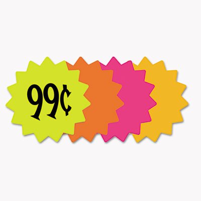 Die Cut Paper Signs, 4" Round, Assorted Colors, Pack of 60 Each COS090249