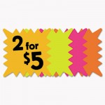 COSCO Die Cut Paper Signs, 5 1/4 x 5 1/4, Square, Assorted Colors, Pack of 48 Each COS090244