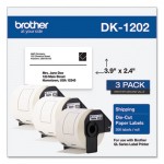 Brother Die-Cut Shipping Labels, 2.4 x 3.9, White, 300/Roll, 3 Rolls/Pack BRTDK12023PK