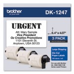 Brother Die-Cut Shipping Labels, 4.07 x 6.4, White, 180/Roll, 3 Rolls/Pack BRTDK12473PK
