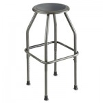 Safco Diesel Industrial Stool with Stationary Seat, 30" Seat Height, Supports up to 250 lbs., Pewter Seat/Pewter Back, Pewter