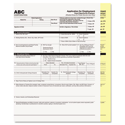 PM Company Digital Carbonless Paper, 2-Part, 8.5 x 11, White/Canary, 2, 500/Carton PMC59101