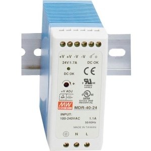 B&B DIN Rail Mount Power Supply 24VDC, 1.0 A Output Power MDR-20-24