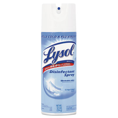 LYSOL Brand 19200-74186 Disinfectant Spray, Crisp Linen Scent, 12.5 oz Aerosol Spray, 12/Carton RAC74186