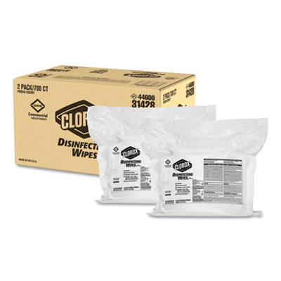 Clorox Disinfecting Wipes, 7 x 7, Fresh Scent, 700/Bag, 2 Bag/Carton CLO31428