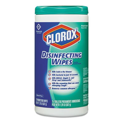 Clorox Disinfecting Wipes, 7 x 8, Fresh Scent, 75/Canister, 6/Carton CLO15949CT