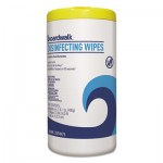 87-075L956 Disinfecting Wipes, 8 x 7, Lemon Scent, 75/Canister, 6 Canisters/Carton BWK355W75