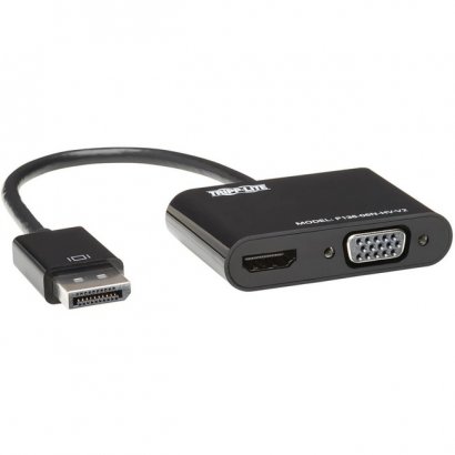 Tripp Lite DisplayPort 1.2 to VGA/HDMI All-in-One Converter Adapter, 4K x 2K HDMI P136-06N-HV