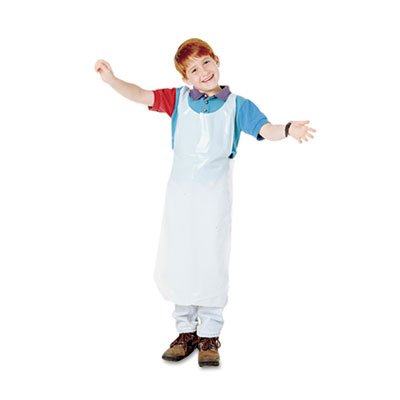 Baumgartens Disposable Apron, Polypropylene, White, 100/Pack BAU64620