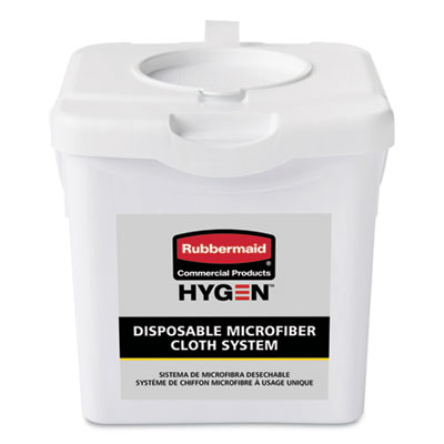 Rubbermaid Commercial HYGENE Disposable Microfiber Charging Bucket, 7.92 x 7.75 x 7.44, White, 4/Carton RCP2135007