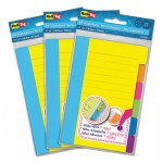 Redi-Tag Divider Sticky Notes with Tabs, Assorted Colors, 60 Sheets/Set, 3 Sets/Box RTG10245