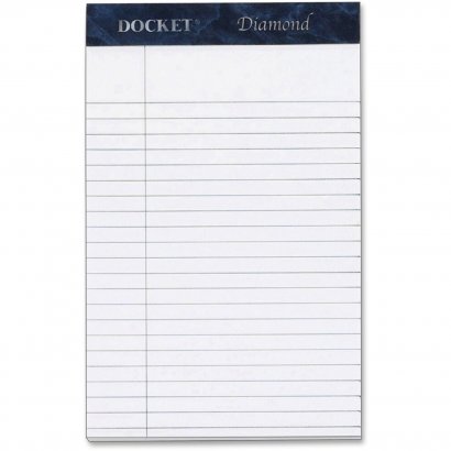 TOPS Docket Diamond, Premium Stationery Tablet, White, 50 Sheet/Pad, 4 Pad/Box 63981