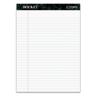 TOPS Docket Ruled Perforated Pads, 8 1/2 x 11 3/4, White, 50 Sheets, 6/Pack TOP63416