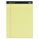 TOPS Docket Ruled Perforated Pads, 8 1/2 x 11 3/4, Canary, 50 Sheets, 6/Pack TOP63406
