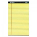 Tops Docket Ruled Perforated Pads, 8 1/2 x 14, Canary, 50 Sheets, Dozen TOP63580