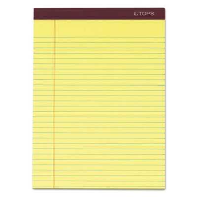 Tops Docket Ruled Perforated Pads, 8 1/2 x 11 3/4, Canary, 50 Sheets, Dozen TOP63950