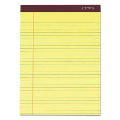 Tops Docket Ruled Perforated Pads, 8 1/2 x 11 3/4, Canary, 50 Sheets, Dozen TOP63950