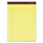 Tops Docket Ruled Perforated Pads, 8 1/2 x 11 3/4, Canary, 50 Sheets, Dozen TOP63950