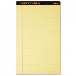 Tops Docket Ruled Perforated Pads, 8 1/2 x 14, Canary, 50 Sheets, Dozen TOP63980