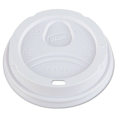 DIX D9542 Dome Drink-Thru Lids, Fits 12-16oz Paper Hot Cups, White, 1000/Carton DXED9542