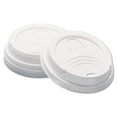 DIX D9538 Dome Hot Drink Lids, 8oz Cups, White, 100/Sleeve, 10 Sleeves/Carton DXED9538
