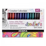 Zebra Doodler'z Gel Stick Pen, Bold 1 mm, Assorted Ink, Assorted Barrels, 60/Pack ZEB41960