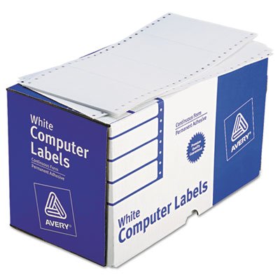 Avery Dot Matrix Printer Shipping Labels, 1 Across, 2 15/16 x 5, White, 3000/Box AVE4076