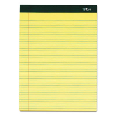 Tops Double Docket Ruled Pads, 8 1/2 x 11 3/4, Canary, 100 Sheets, 6 Pads/Pack TOP63376