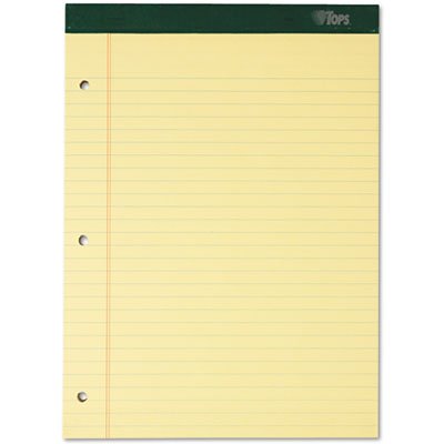 Tops Double Docket Ruled Pads, 8 1/2 x 11 3/4, Canary, 100 Sheets, 6 Pads/Pack TOP63387