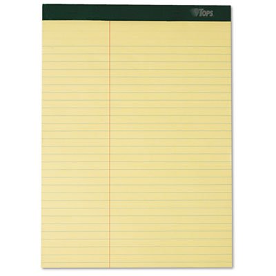 Tops Double Docket Ruled Pads, 8 1/2 x 11 3/4, Canary, 100 Sheets, 6 Pads/Pack TOP63396