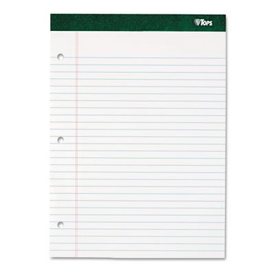 TOPS Double Docket Writing Pad, 8 1/2 x 11 3/4, Legal/Wide, White, 100 Sheets TOP63379