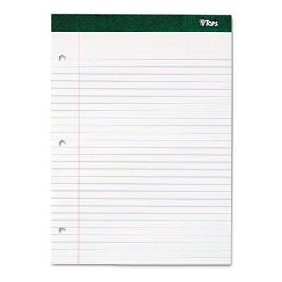TOPS Double Docket Writing Pad, 8 1/2 x 11 3/4, Legal/Wide, White, 100 Sheets TOP63379
