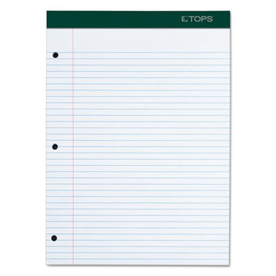 Tops Double Docket Writing Pad, 8 1/2 x 11 3/4, White, 100 Sheets TOP63384