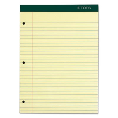 Tops Double Docket Writing Pad, 8 1/2 x 11 3/4, Canary, 100 Sheets TOP63383