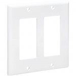 Tripp Lite Double-Gang Faceplate, Decora Style - Vertical, White N042D-200-WH