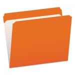 Pendaflex R152 ORA Double-Ply Reinforced Top Tab Colored File Folders, Straight Tab, Letter Size, Orange, 100/Box PFXR152ORA