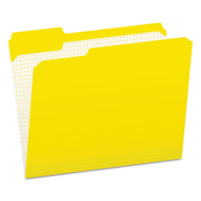 Pendaflex R152 1/3 YEL Double-Ply Reinforced Top Tab Colored File Folders, 1/3-Cut Tabs, Letter Size, Yellow