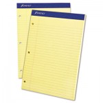 Ampad Double Sheet Pad, Legal/Legal Rule, 8 1/2 x 11 3/4, Canary, Perfed, 100 Sheets TOP20243