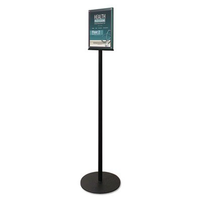 deflecto Double-Sided Magnetic Sign Stand, 8 1/2 x 11, 56" High, Silver DEF692056