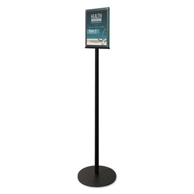 deflecto Double-Sided Magnetic Sign Stand, 8 1/2 x 11, 56" High, Silver DEF692056