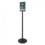 deflecto Double-Sided Magnetic Sign Stand, 8 1/2 x 11, 56" High, Silver DEF692056