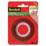 Scotch Double-Sided Mounting Tape, Industrial Strength, 1" x 60", Clear/Red Liner MMM410P